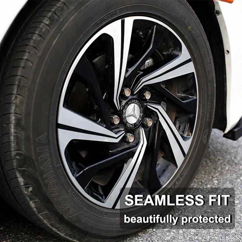 C200 E200 For Mercedes Benz 4Pc Car Wheel Hub Center Cap Sticker Metal Emblem Sticker For Mercedes-Benz AMG C450 C200 C220 C250
