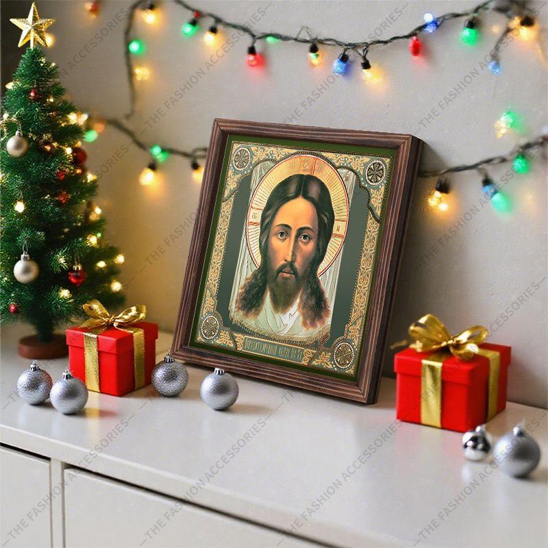 Decorative Painting of Orthodox icons,Consecrated Icon "Saved by a miracle",Photo Frame painting,Christian Wall Art,20cm*20cm,Spiritual Decor Gift