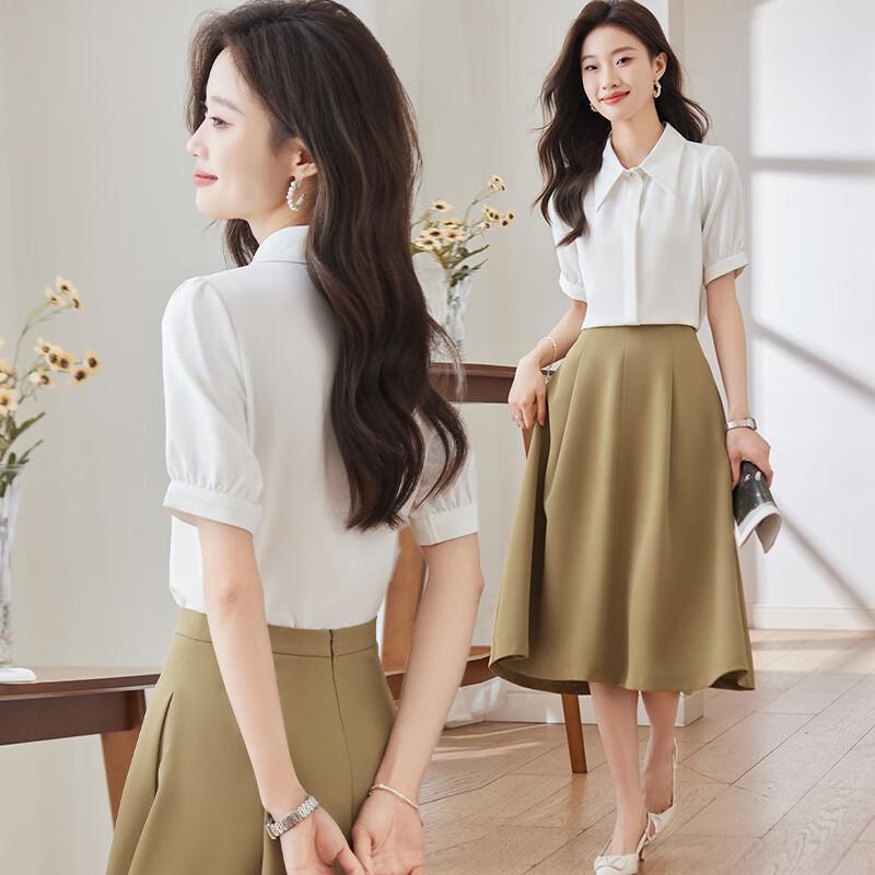 Женская элегантная шифоновая блузка с коротким рукавом L