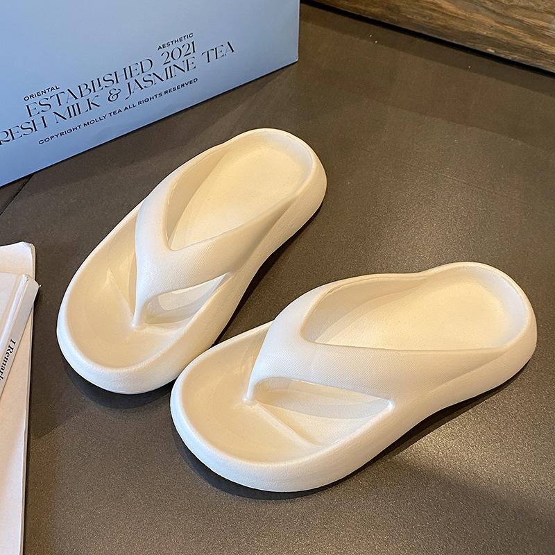 Flip-flops women's summer foot pinch thick bottom wear sandals beach couple new men's bathroom bath non-slip slippers