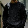Men's Plus Size Cable Knit Fashion Pullover Sweater, Casual Warm Wear For Fall/Winter