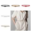 Slim Side PU Leather Belt Metal Buckle Candy Color Waistband Adjustable Thin Waist Belt Party