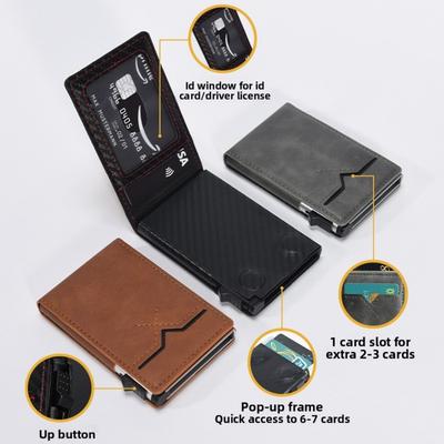 Brieftasche Karbonfaser-Muster Klapphülle Metall Kartenetui Anti-Magnetisierungs Kreditkartenetui Premium-Gefühl