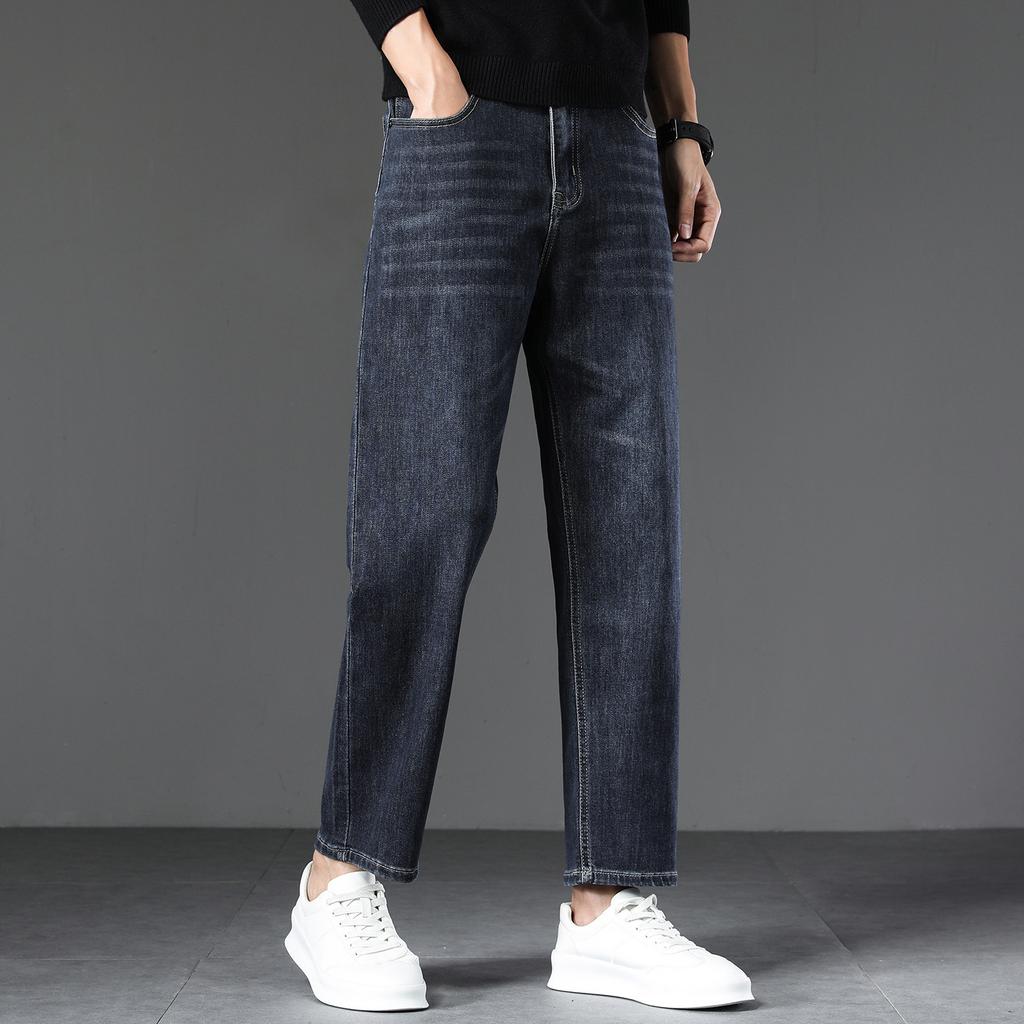Autumn new style of jeans, loose, straight, comfortable, soft, trendy and versatile, fashionable denim trousers