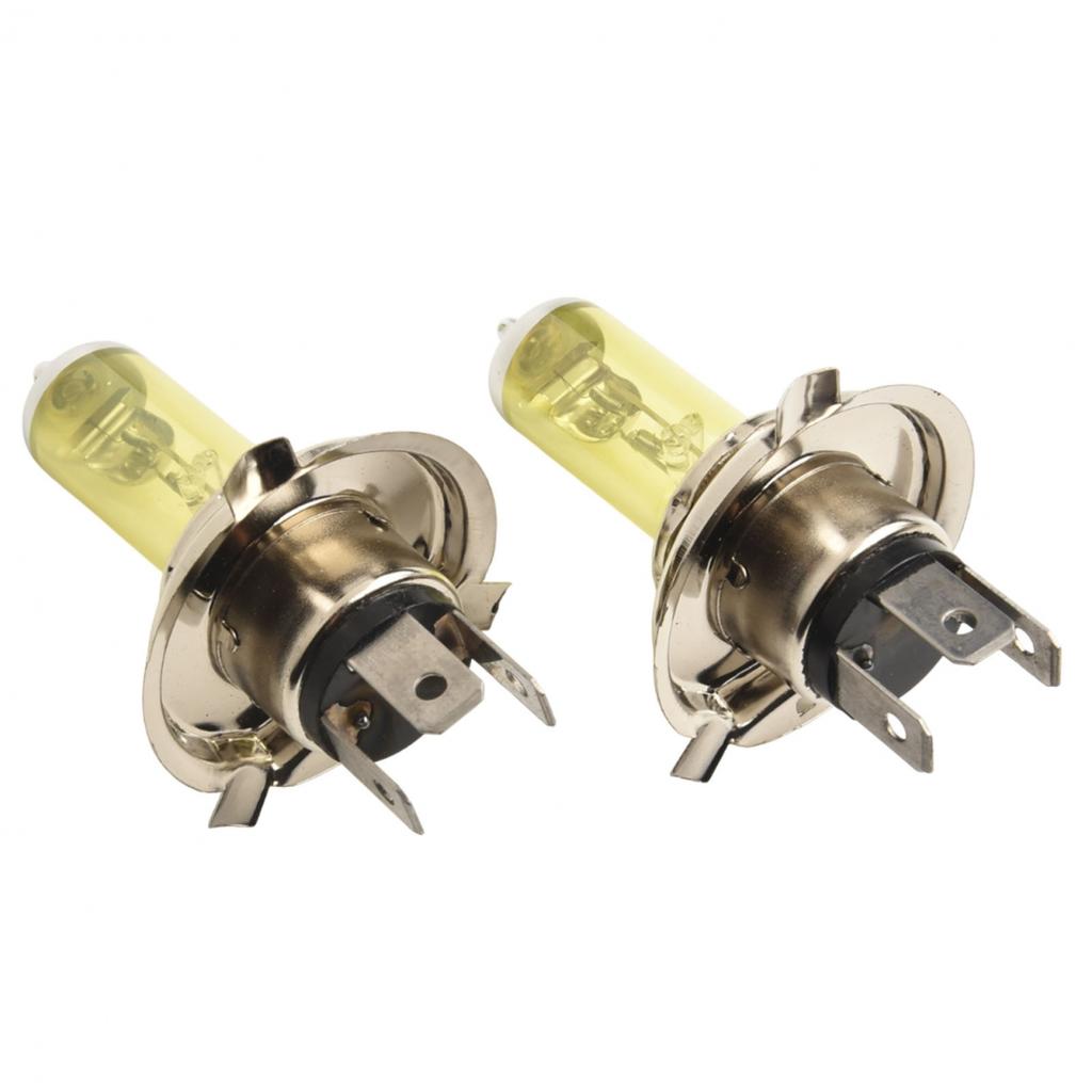 2x H4 55W 5000K Car Xenon Gas Halogen Headlight Headlamp Lamp Bulbs Yellow New