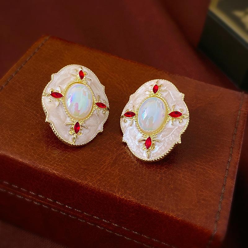 Pendientes de Carrillón de Viento de Perla y Cristal de Aguja Plateada Vintage