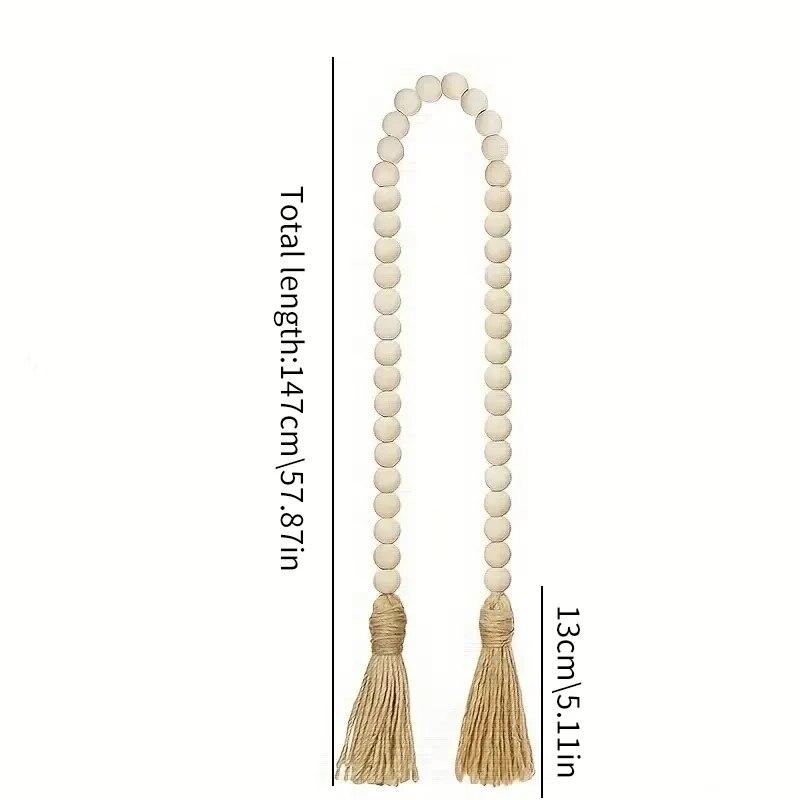 1 Stück Dekorative Perlenkordel Quaste Strang, Naturfarbe Boho Dekorative Wanddeko, Heimdeko Bastelornament, Gotischer Stil, zum Gebet