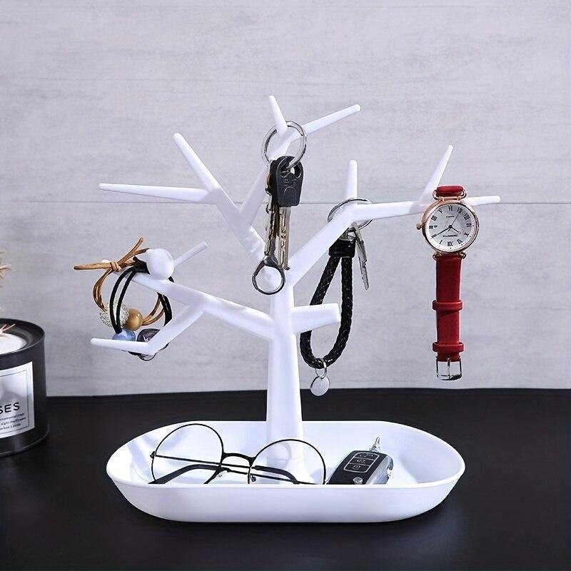 1pc Branch Type Storage Rack Plastic Jewelry Storage Rack Tree-Shaped Creative Watch Jewelry Display Stand Home Decoration