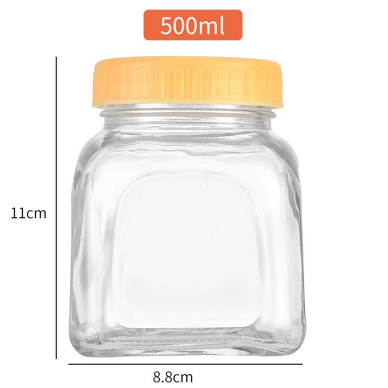Macaron Color Series Glass Storage Jar - Sealed Container for Candy, Dried Fruit, Honey