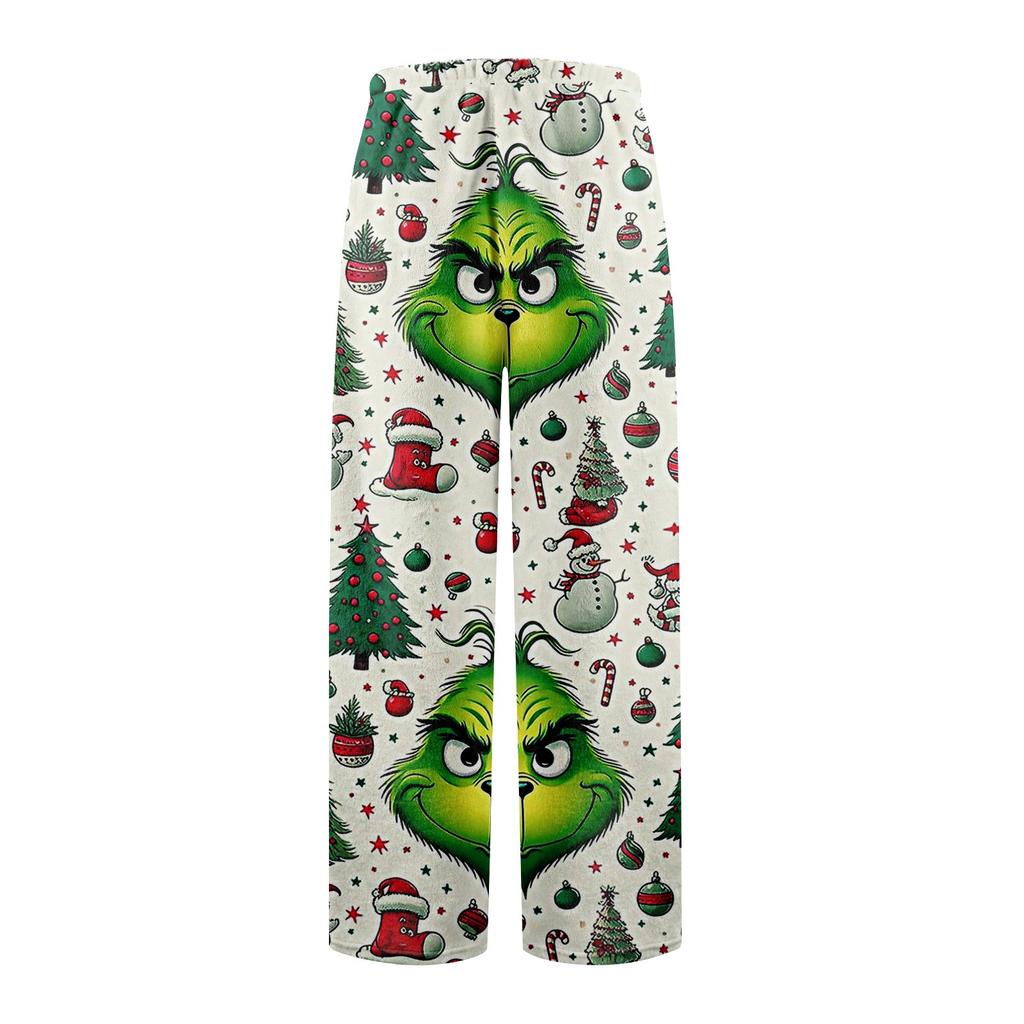 Damen Winterhose in voller Länge, lange Hose mit Weihnachtsdruck