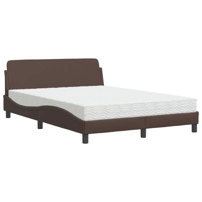 VidaXL Lit avec matelas marron 120x200 cm similicuir 3208379