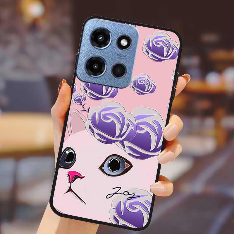 For Motorola G 5G 2025 Phone Case Bumper Soft TPU Silicone Back Cover 3D Flower Emboss Shell For Motorola Moto G 5G Fundas Coque