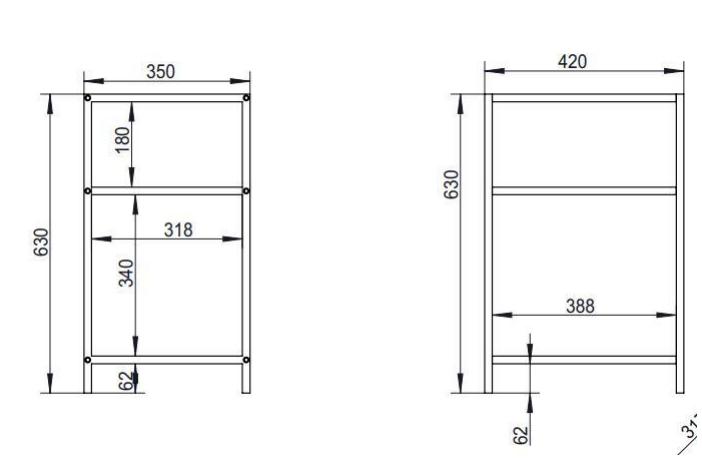 4-SHELF SHELVING unit Seaford VII NATURAL | BLACK