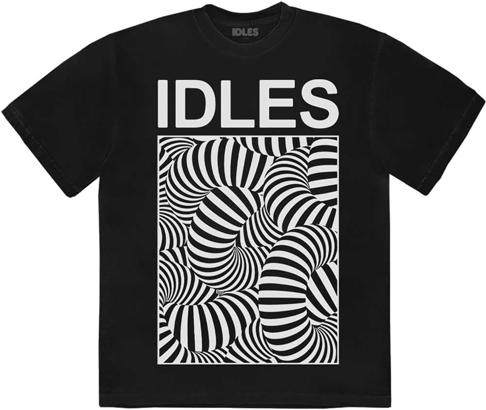 IDLES Black Optical Illusion Graphic T-shirt M
