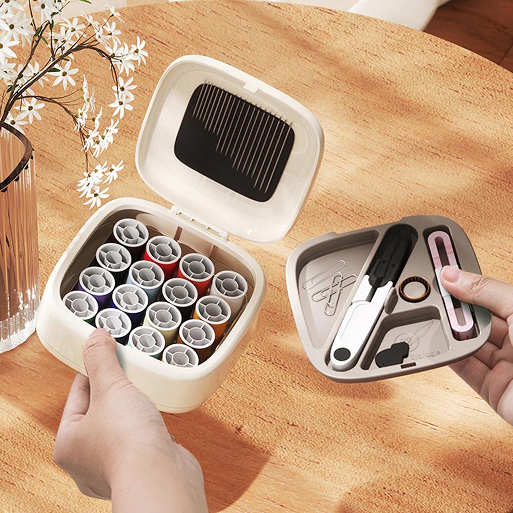 Magnetic Mini Sewing Tool Set Portable Beginners Sewing Thread Needle Threader Scissors Kit Embroidery Handwork Sewing Things