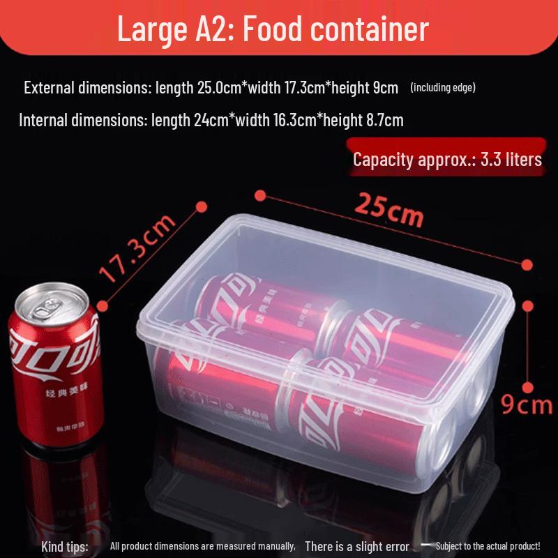 Transparenter rechteckiger Kunststoff-Lebensmittelaufbewahrungsbehälter