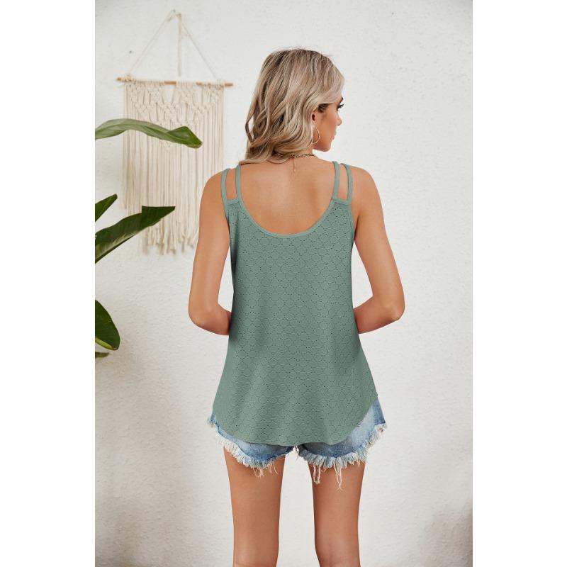 YYFS Women's Fashion Casual Summer Spring Solid Color Print Sleeveless V-Neck Blouses & Shirts