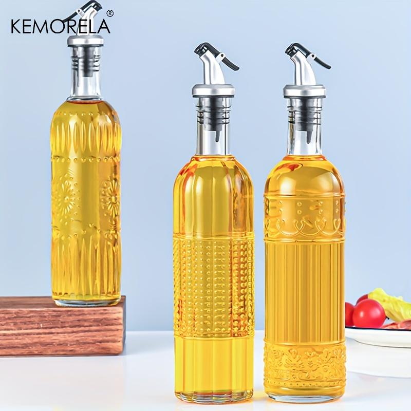 1 BUC Sticlă Vintage Dispenser Ulei - Model Rotund Fără PVC Etanș Lavabil la Mașină - Ideal pentru Ulei de Măsline Oțet