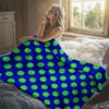 Blue Green Polka Dots Flannel Blanket Warm Soft Halloween Christmas Decorative Couch Warm Cozy All-Season Gift