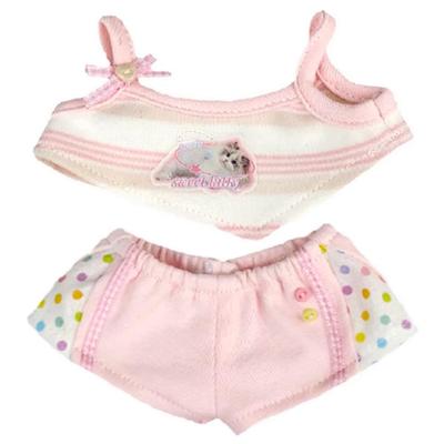 YUYAKESHI 20cm Oblečení pro bavlněnou panenku, Kočičí ozdoba, Oblečení pro panenku, Kimono, Tílko, Vesta, Roztomilé plyšové oblečení, 2dílná sada (Růžový)
