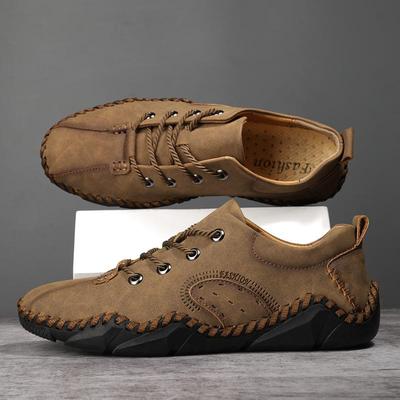 Scarpe casual da uomo Scarpe da barca da uomo fatte a mano in pelle stile britannico retrò Scarpe da barca da uomo mocassini gialli