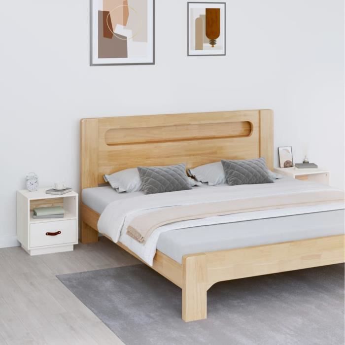 VidaXL Bedside Tables 2 Pcs White 40x34x45 Cm Solid Pine Wood818298