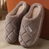 2025 new autumn and winter cotton slippers large size piled thickened warm non-slip comfortable home slippers