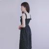 Women's Summer Sleeveless Dot Dress Sexy Backless A-Line Spaghetti Strap Beach Style Dresses Camisole Off-Shoulder Folds Vestidos