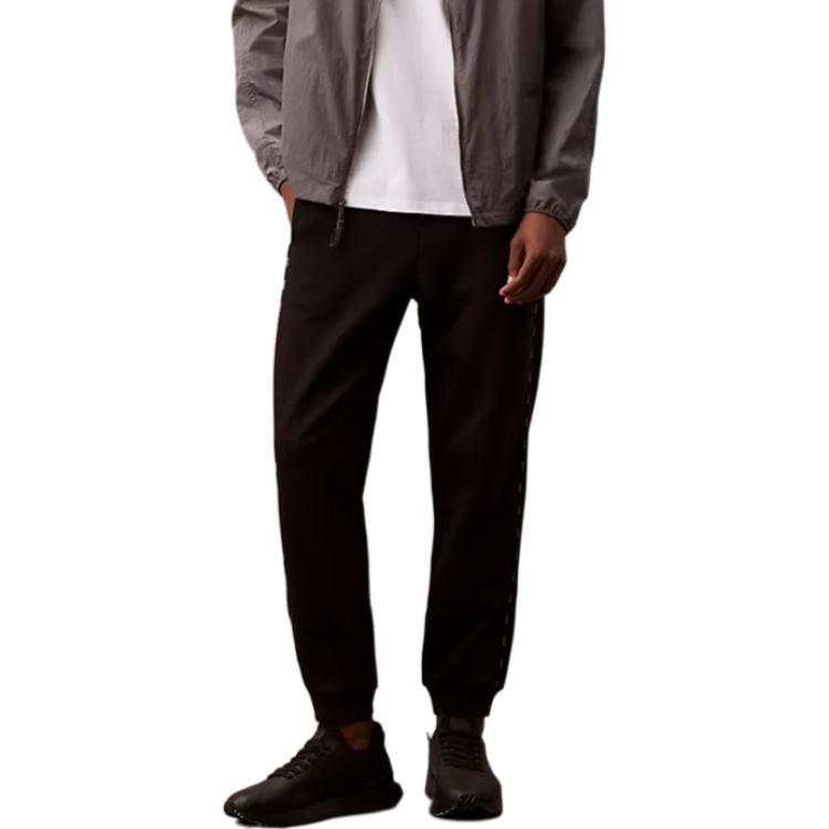 

Calvin Klein Logo Trim Jogger Soft Comfortable Casual Pants Men bottoms Black 40EC427-001 XS