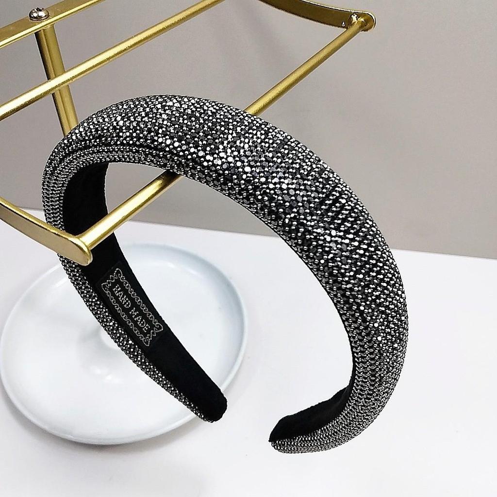 Chaebol Heiress Diamond Suede Headband: Trendy, Retro Luxury Style