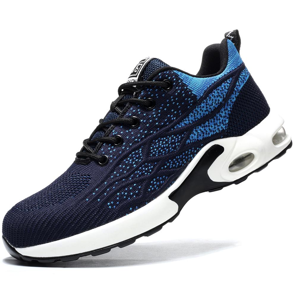 Nowe Czarne Męskie Buty Robocze z Poduszką Powietrzną, Odporne na Przebicie, Buty Bezpieczne Męskie, Niezniszczalne Obuwie, Lekkie Sneakersy Robocze Dla Mężczyzn Kobiet