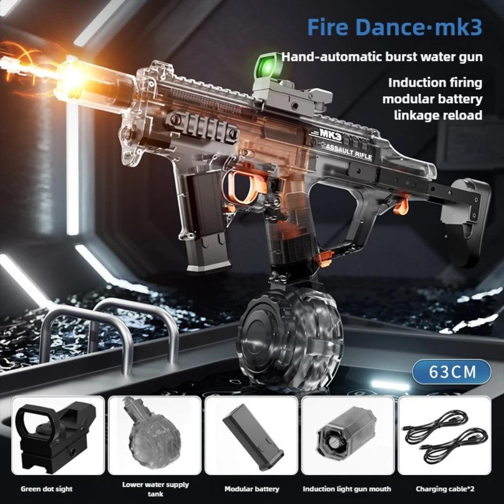 MK3 Simulation Shooting Flames Electric Water Gun Self Absorbent Water Automatic Continuous Water Guns Kids Summer Outdoor Toys