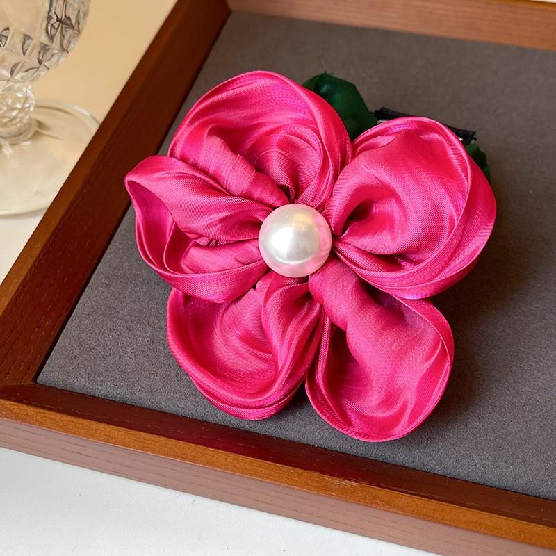 Korean retro square geometric pleated fabric large intestine hair band hair rope headrope versatile hair accessories women
