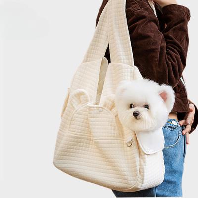 Διαπνέον βαμβακερό σακίδιο πλάτης για κατοικίδια, ρυθμιζόμενες φορητές τσάντες χιαστί για μικρούς σκύλους