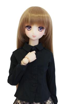 DD SD Compatible Shirt with Epaulettes That Can Be Mixed and Matched Long Sleeve Black Plain 60cm Doll BJD Doll Clothes [Petite Marie] 1/3 [Petite