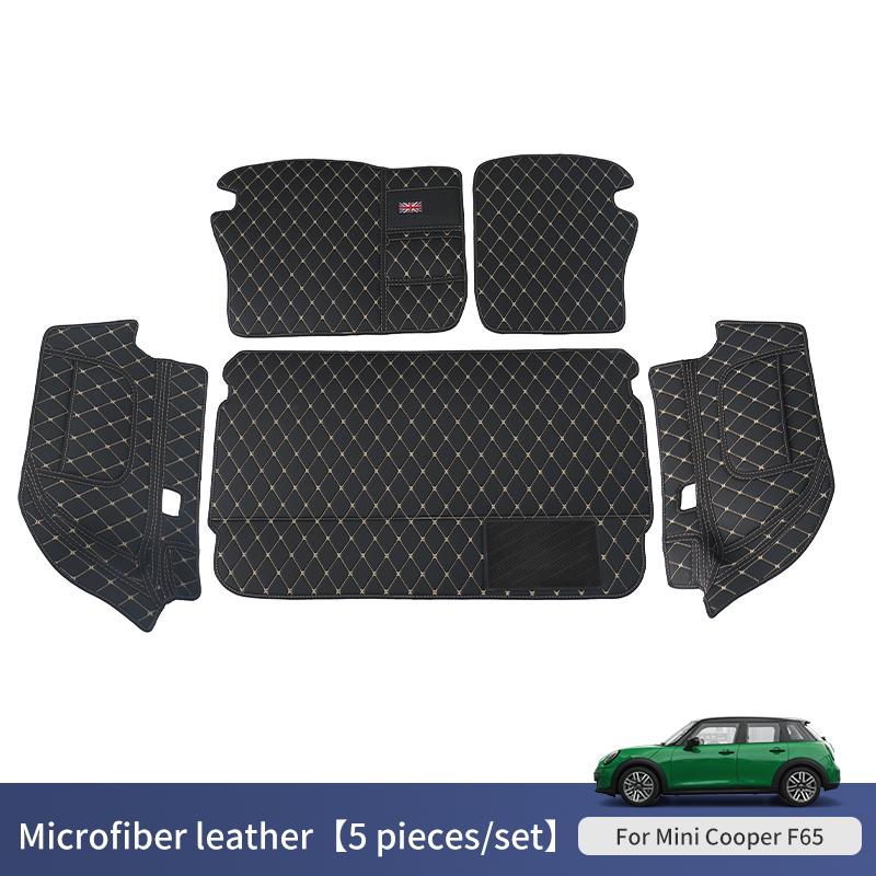 Car Trunk Mat For Mini Cooper F65 Rear Seat Backrest Protective Pad Trunk Mat Anti-Kick Pad Car Interior Accessories Microfiber Leather