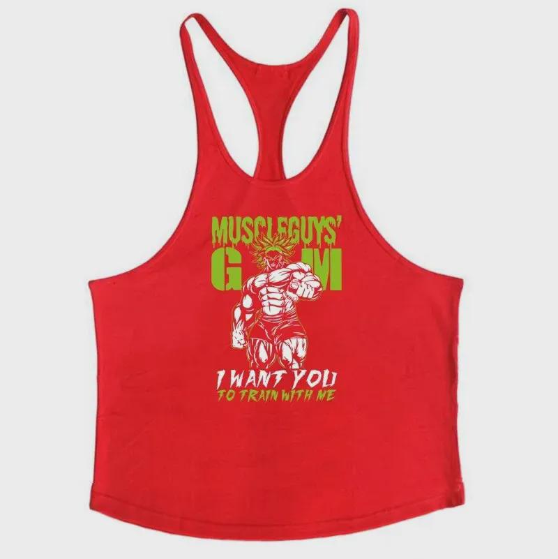 Men's European Size Elastic Cotton Sports Vest for Fitness & Bodybuilding