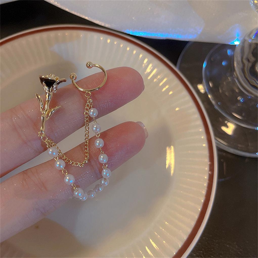 1 Pc Female Fashion Earring Pearl Ears Clip Earrings Girlfriends Wife Gifts Jewellery Accessory for Wedding Celebration