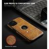 Classy Design Luxury Leather Phone Case for iPhone 13 Non-Slip Grip Full Body Ultra Slim Protective Case (2021,6.1”) (Brown)