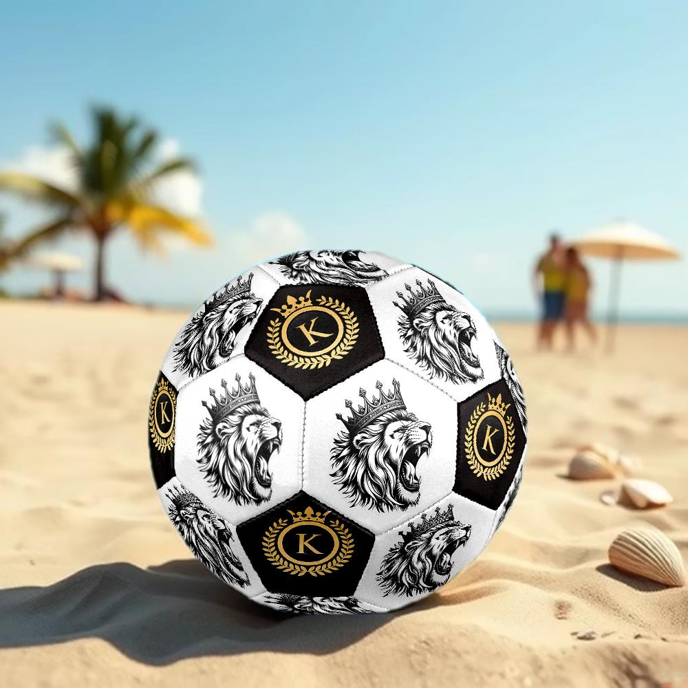 1PC Lion Majesty Royal Crest Soccer Ball Size 5 Football Machine Sewn Indoor/Outdoor Universal Football S96