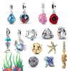 Underwater World Copper Starfish Coral Seahorse Shell Octopus Crab Pendant Fit Diy Bracelet Necklace Matching Gifts
