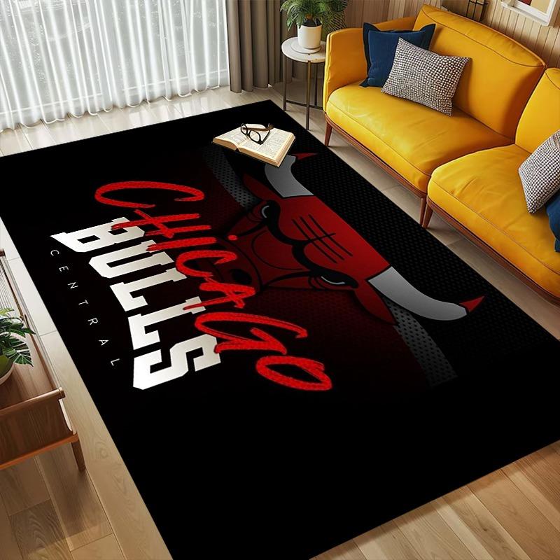 Chicago Bulls Carpet Rug for Bedroom Living Room Home Sofa Decoration,Playroom Sofa Office Home Decor Game Large Decor Floor Mat