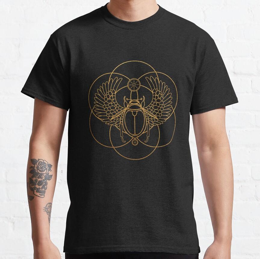 Aum Mandala Sacred Geometry T-Shirt for Men Spiritual Magic Zen Symbol 100% Cotton Printed T Shirt for Man Plus Size Clothing