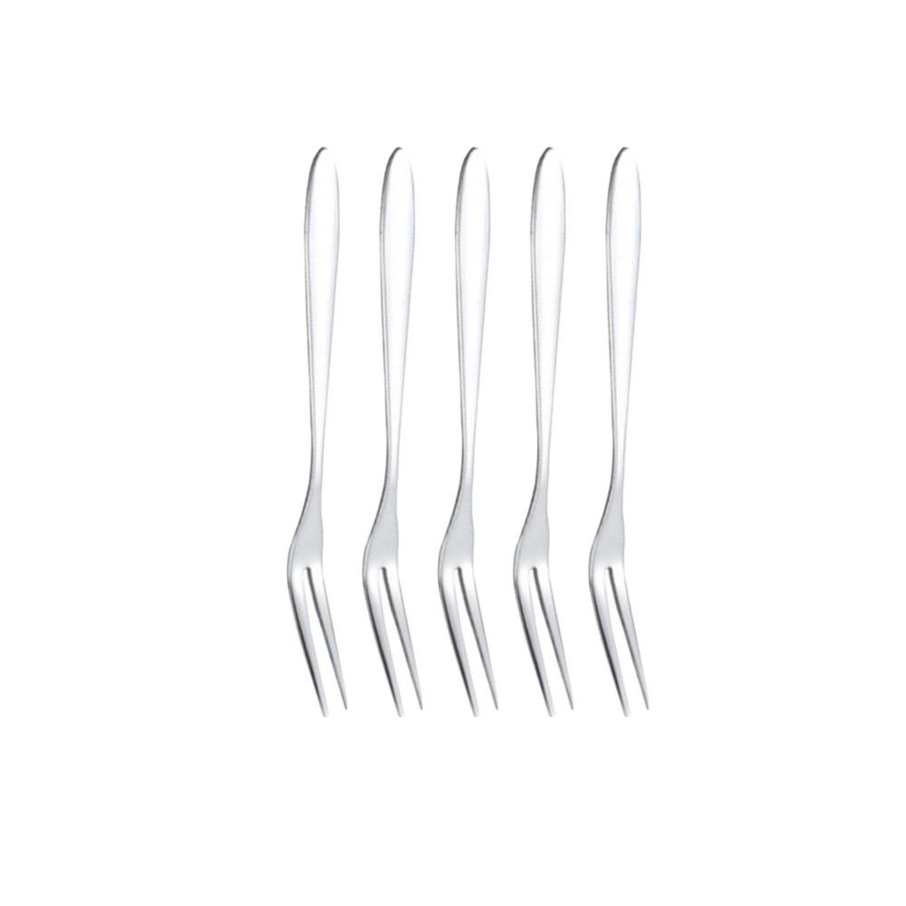Stainless Steel Fruit Fork Cake Dessert Fruit Picks Mooncake Pick for Parties and Events Party Two-tine Dessert Snack Cake Forks