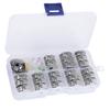 36pcs Metal Bobbins Sewing Machine Bobbin Set Aluminium Silver Sewing Machine Bobbin Accessory Plastic Storage Box