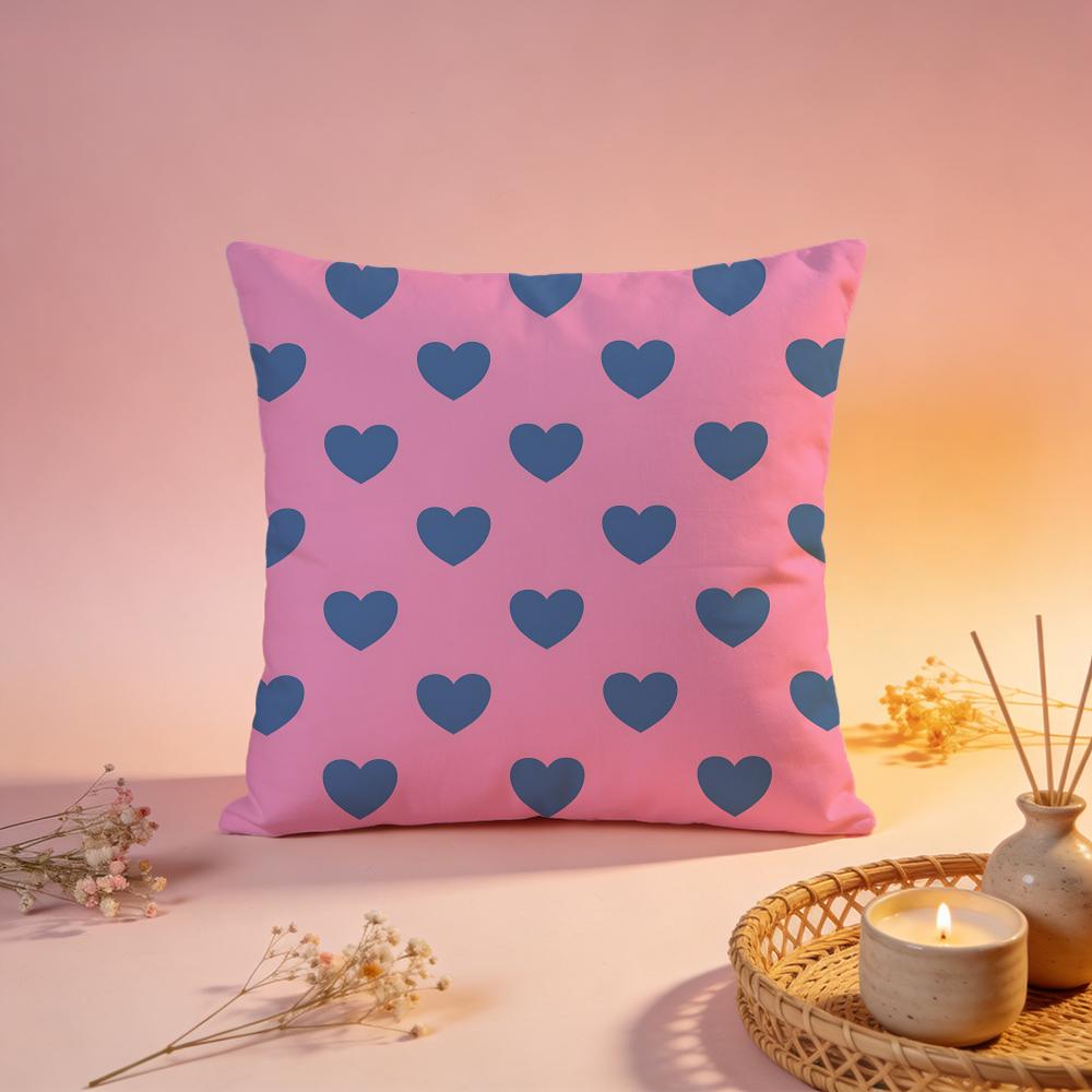 Bold Heart Allover Print Cushion Cover Comfortable Durable Pillow Cover MultiScene for Home Office Car Sofa
