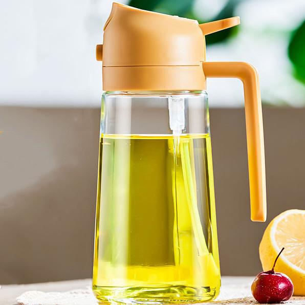 

WTEMPO 600 мл бытовой кухонный спрей или наливное масло двойного назначения оливковое масло пищевое масло распылитель горшок стеклянная высококачественная бутылка для масла 600ML жёлтый