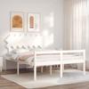 VidaXL Bed Frame with Headboard White 140x190 Cm Solid Wood 3195527