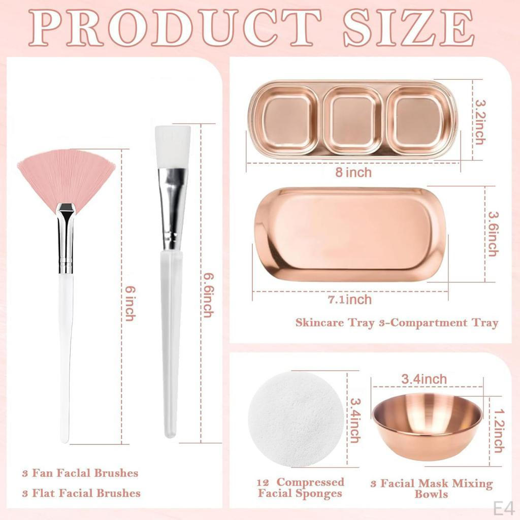 23 Pieces Face Mixing Bowl Set Esthetician Supplies Beauty Tool Portable Breathable with Brushes for