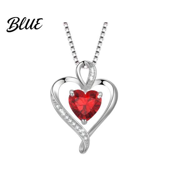 Dainty Necklace Heart Cubic Zirconia Love Pendant Birthday Trendy Jewelry